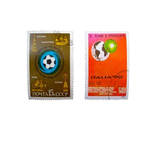 تمبر یادگاری طرح ورزشی مدل فوتبال کد var-917 مجموعه 2 عددی