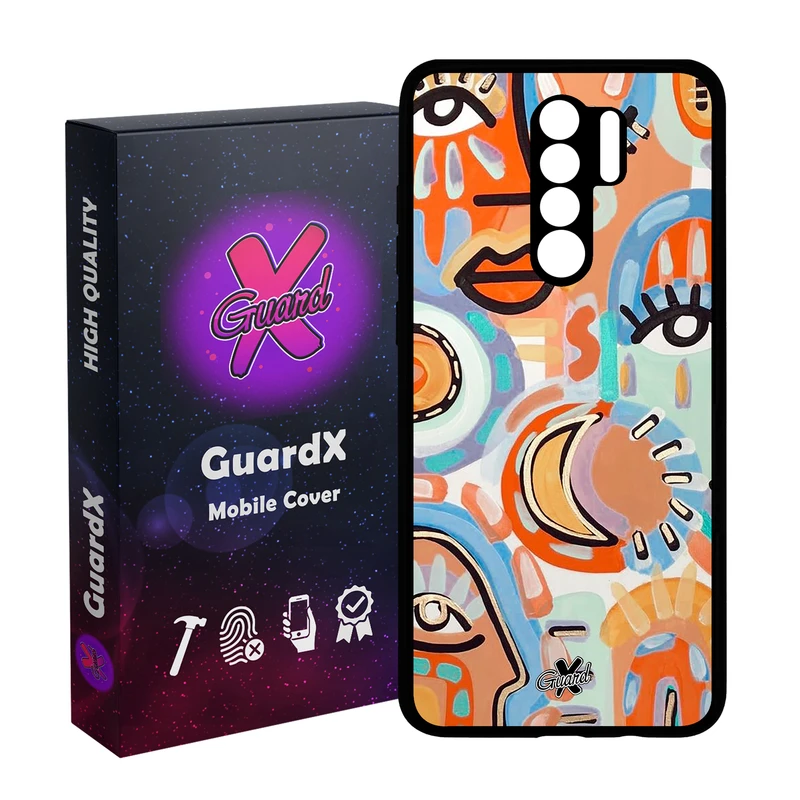 کاور گارد ایکس طرح چهره مدل Glass10431 مناسب برای گوشی موبایل شیائومی Redmi 9/Redmi 9 Prime/Poco M2