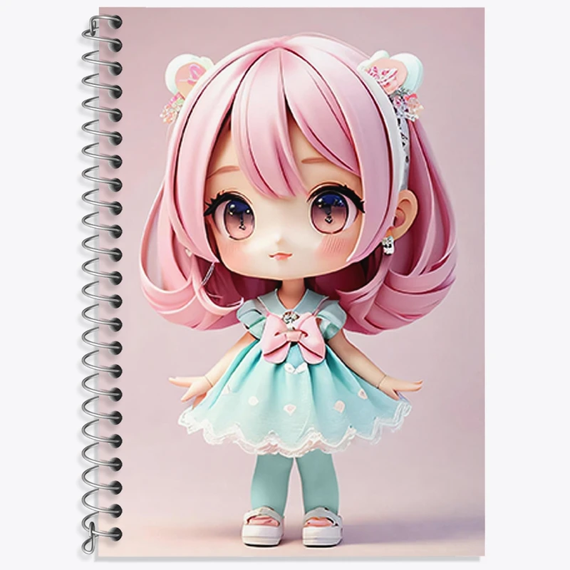 دفتر زبان 50 برگ خندالو مدل دو خط طرح دخترانه (Girlish) کد 36879