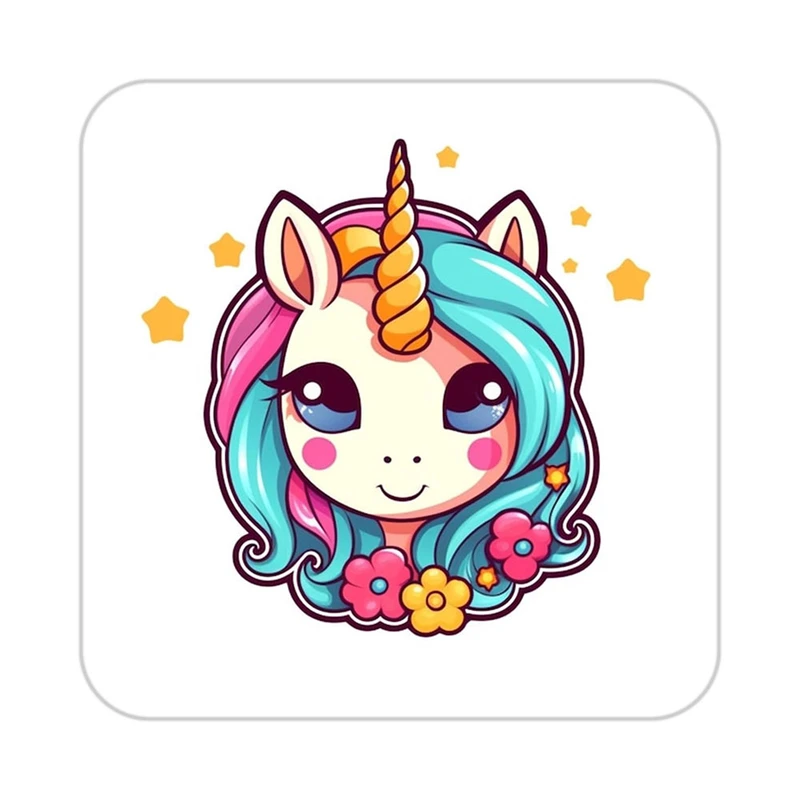 زیر لیوانی کاکتی طرح اسب تک شاخ و یونیکورن مدل mp29604