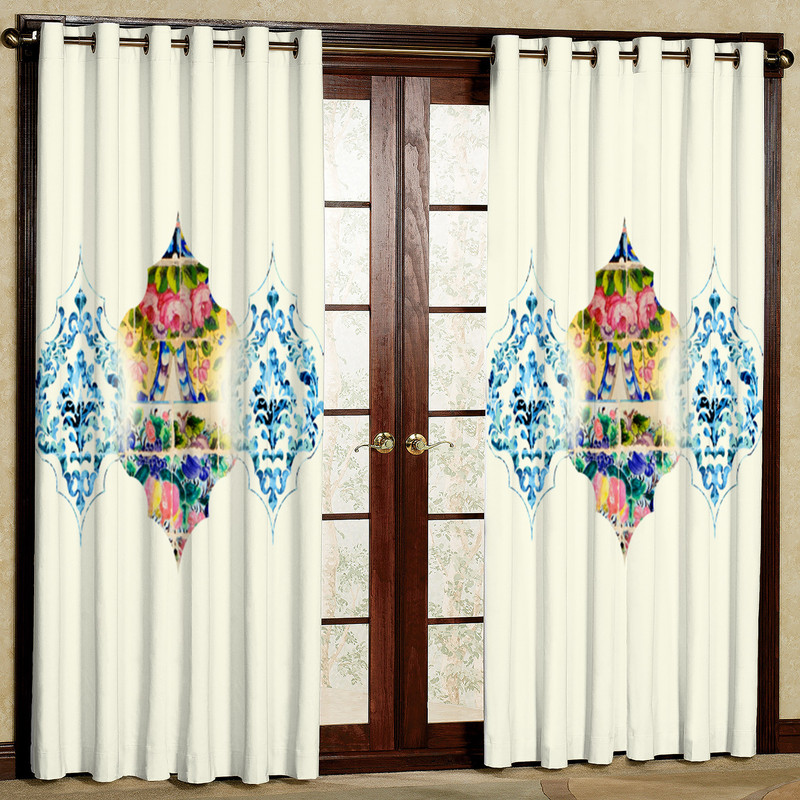 پرده مدل کاشی هازان پانچی کد 4329R سایز 140x200 سانتی متر