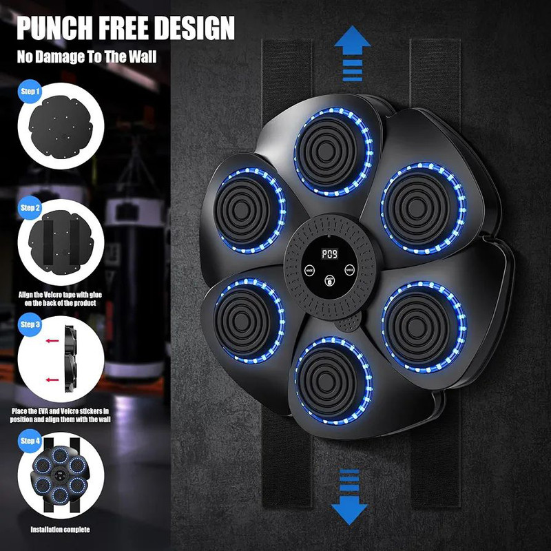 کیسه بوکس دیواری مدل MUSIC MACHINE شش اسپات  