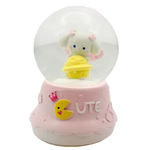 گوی چراغ‌دار مدل Cute طرح بچه خرگوش پرنده و کهکشان کد A1623.15