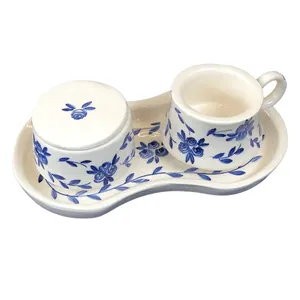 سرویس چای خوری سرامیکی 3 پارچه مدل گیسو کد 21