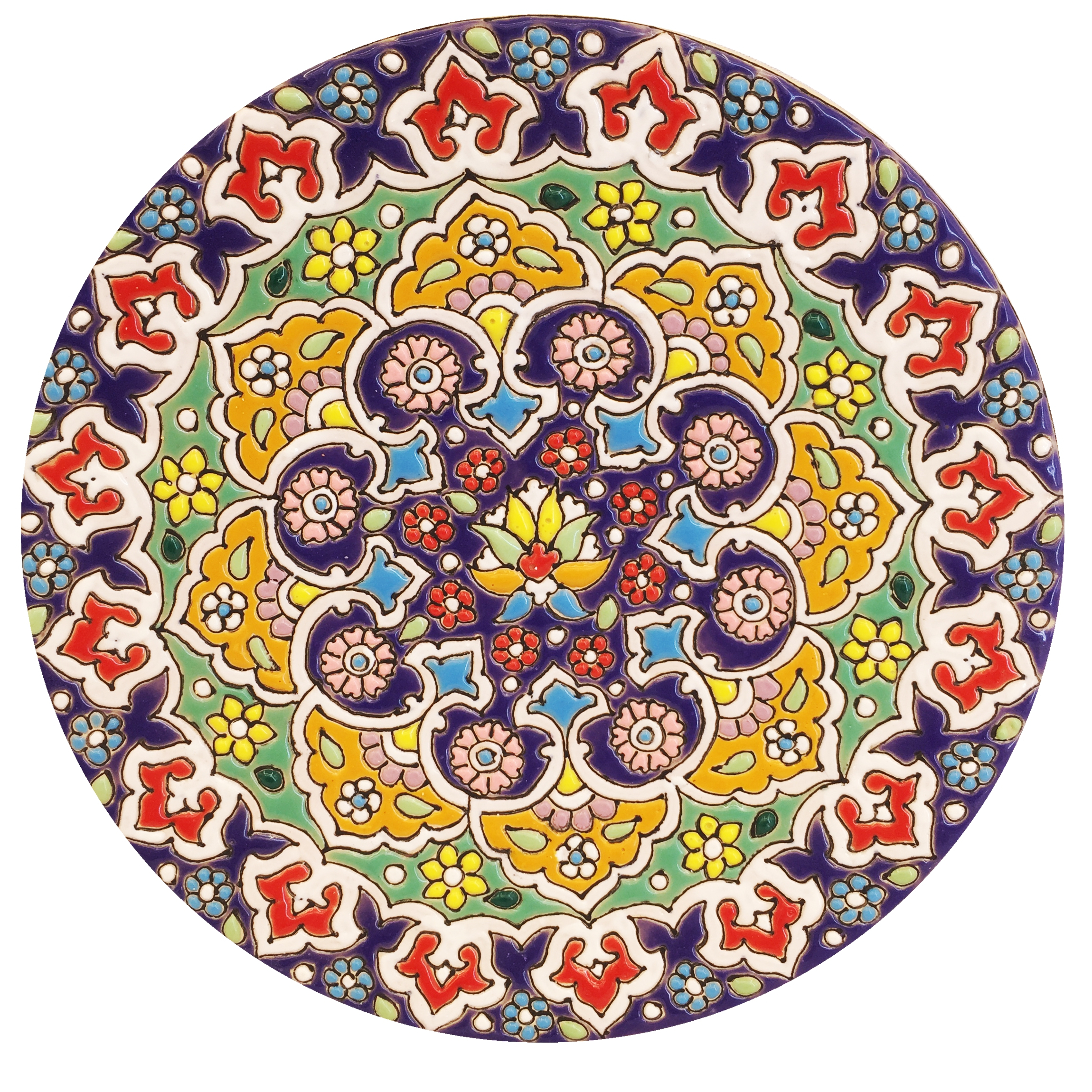 بشقاب میناکاری سفالی زمانیان کد ZMN150609
