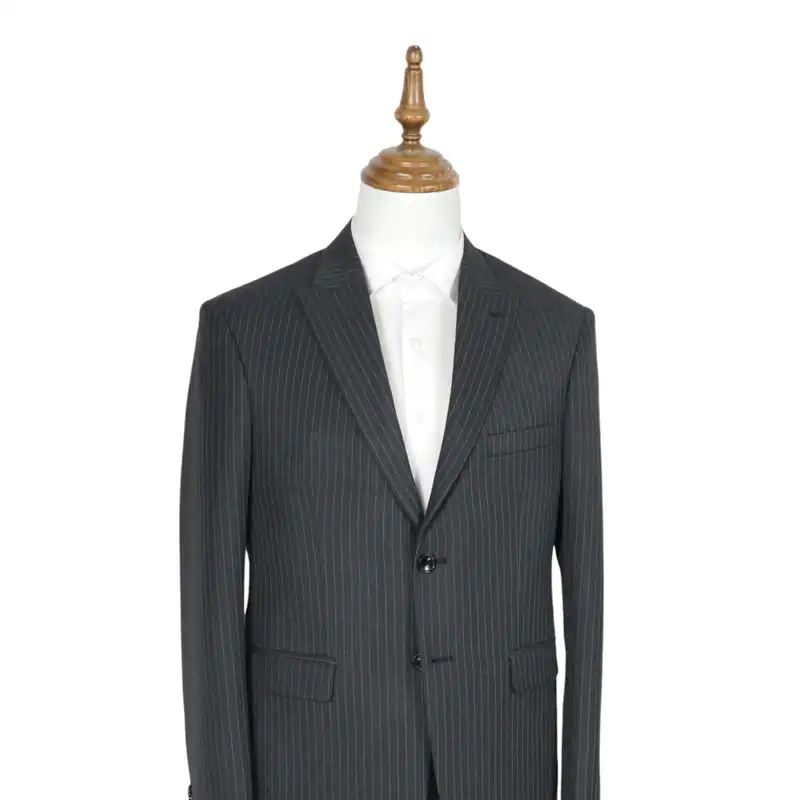 کت و شلوار مردانه مدل رگولار فیت  یقه بلیزر کد 210183 رنگ ذغالی