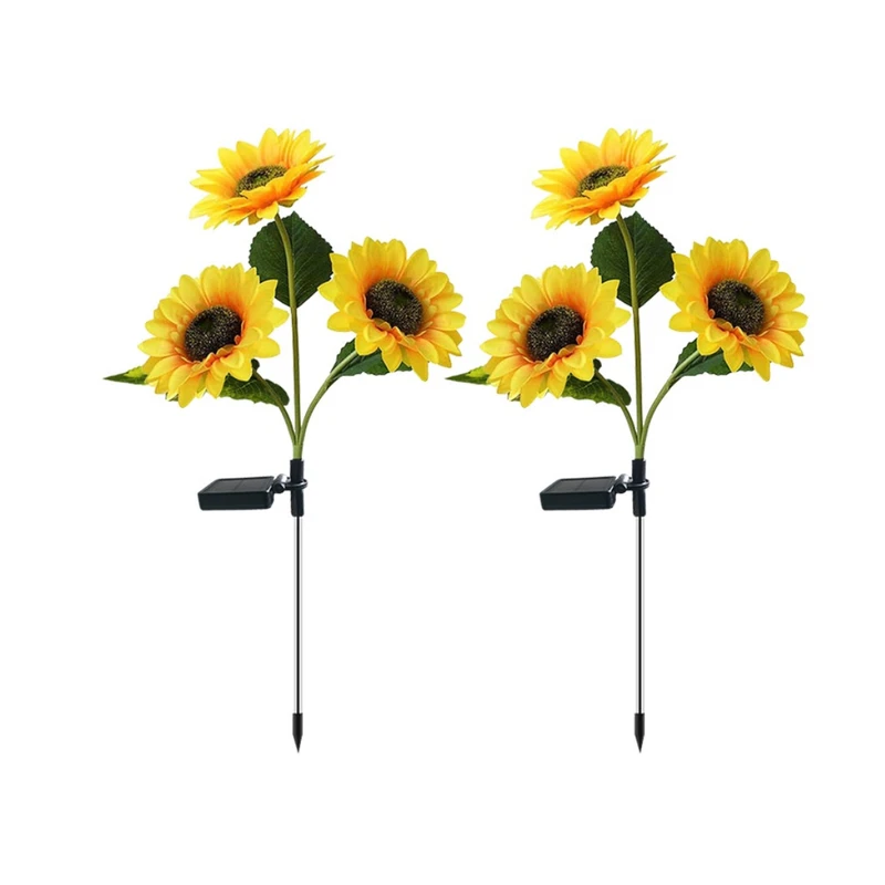 چراغ پارکی خورشیدی سولونیکس مدل گل آفتابگردان مجموعه 2 عددی 