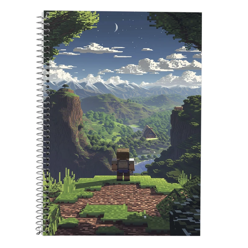 دفتر زبان 50 برگ مدوپد مدل سه خط طرح ماینکرفت minecraft کد DF14030