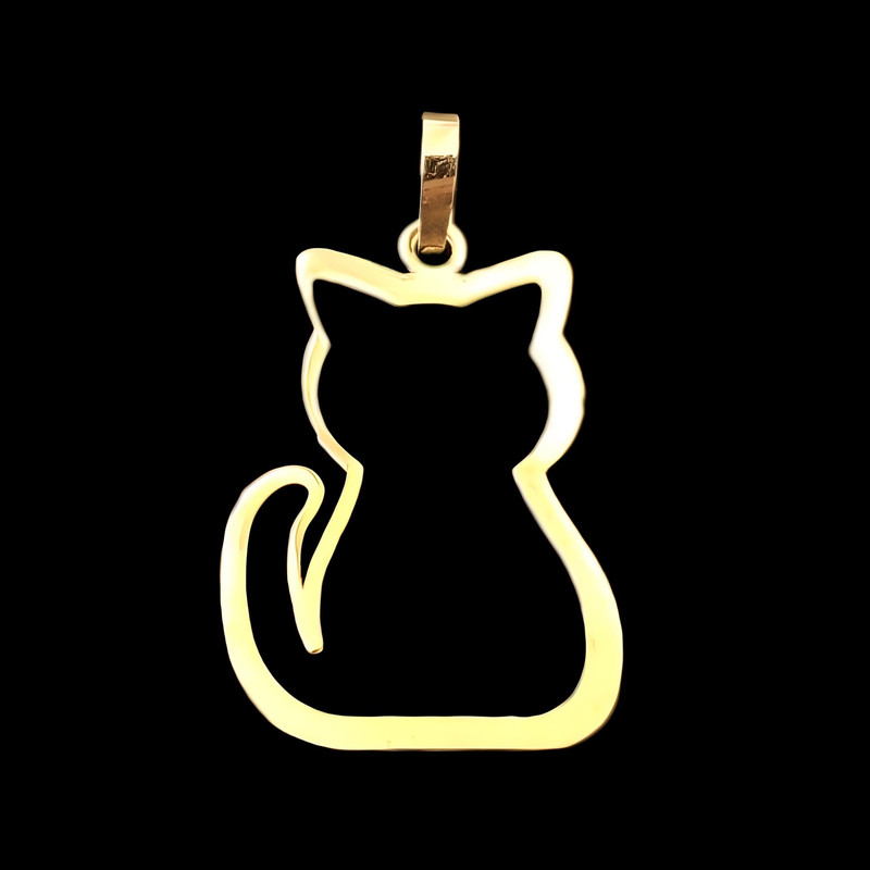 آویز گردنبند طلا 18 عیار زنانه مدل گربه فانتزی