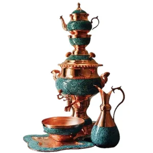 سرویس سماور 5 پارچه فیروزه کوبی مدل HF155