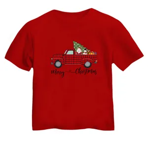 تی شرت آستین کوتاه بچگانه مدل ماشین کریسمس کد 2