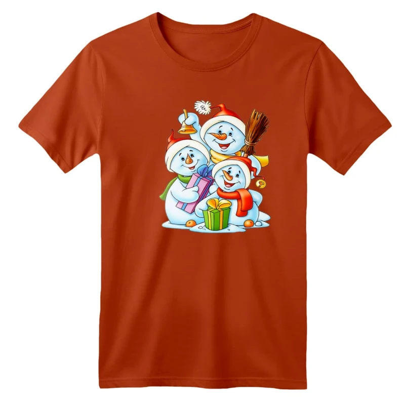 تی شرت آستین کوتاه بچگانه مدل آدم برفی کریسمس کد 1