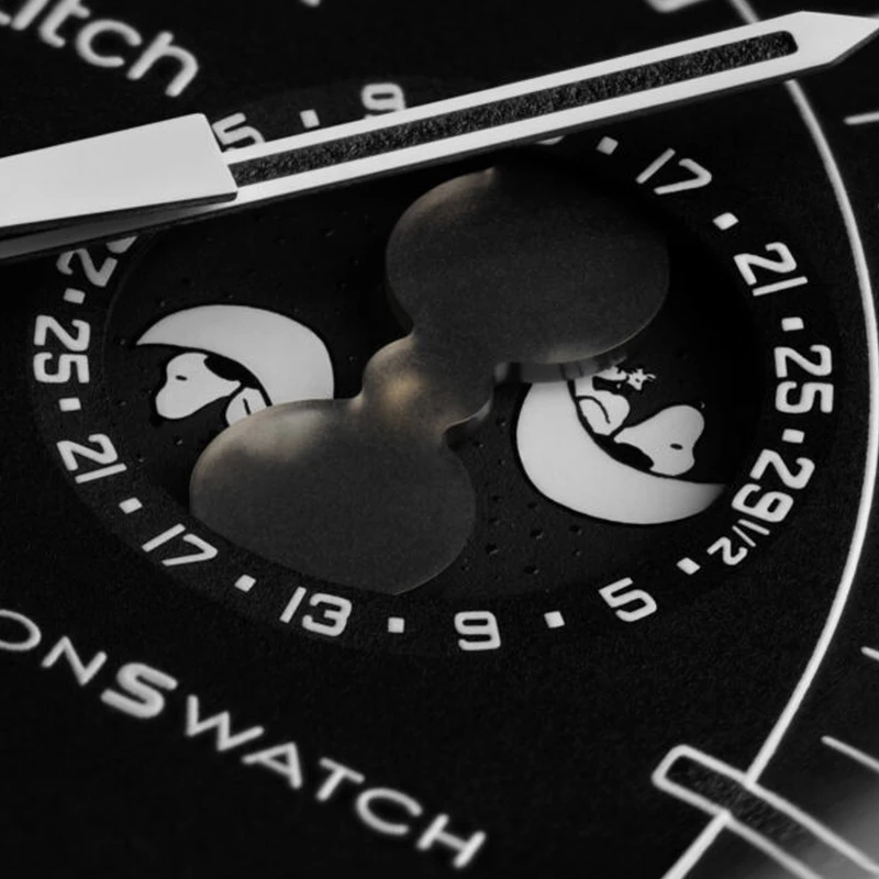 عکس شماره 8 : ساعت مچی عقربه-ای کوارتز امگا سواچ مدل mission to the moon phase new moon