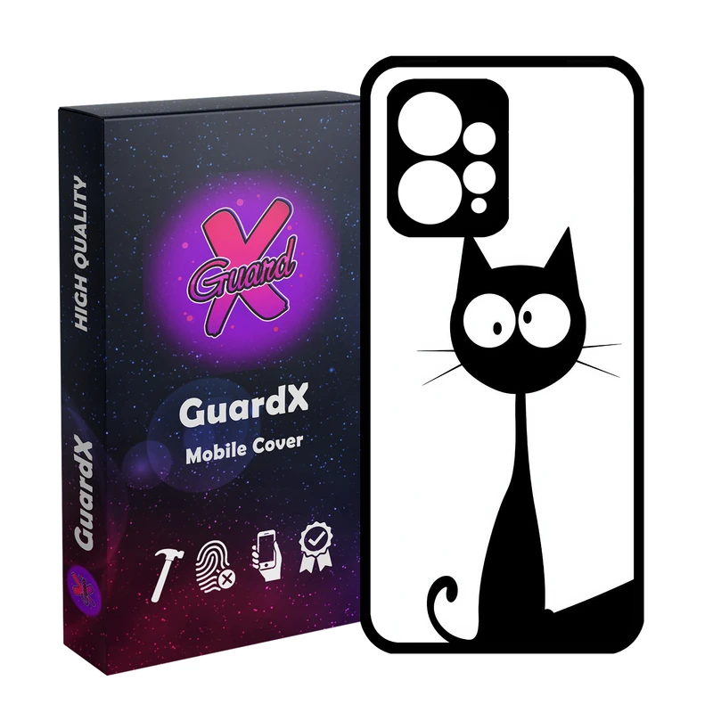 کاور گارد ایکس طرح گربه مدل  Glass10728 مناسب برای گوشی موبایل شیائومی Redmi Note 12 4G