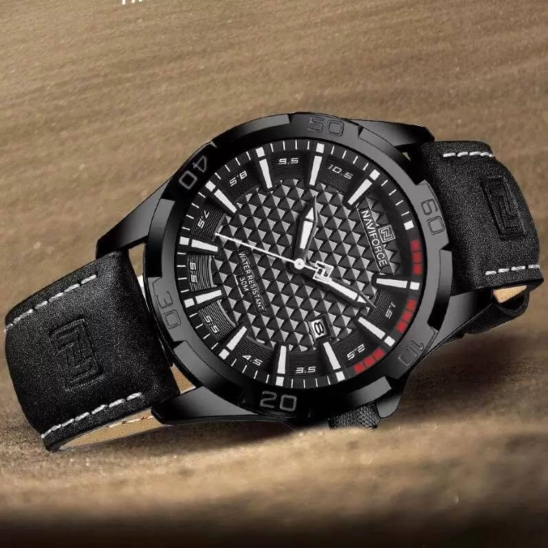 ساعت مچی عقربهای مردانه کوارتز نیوی فورس مدل 8023-BWB