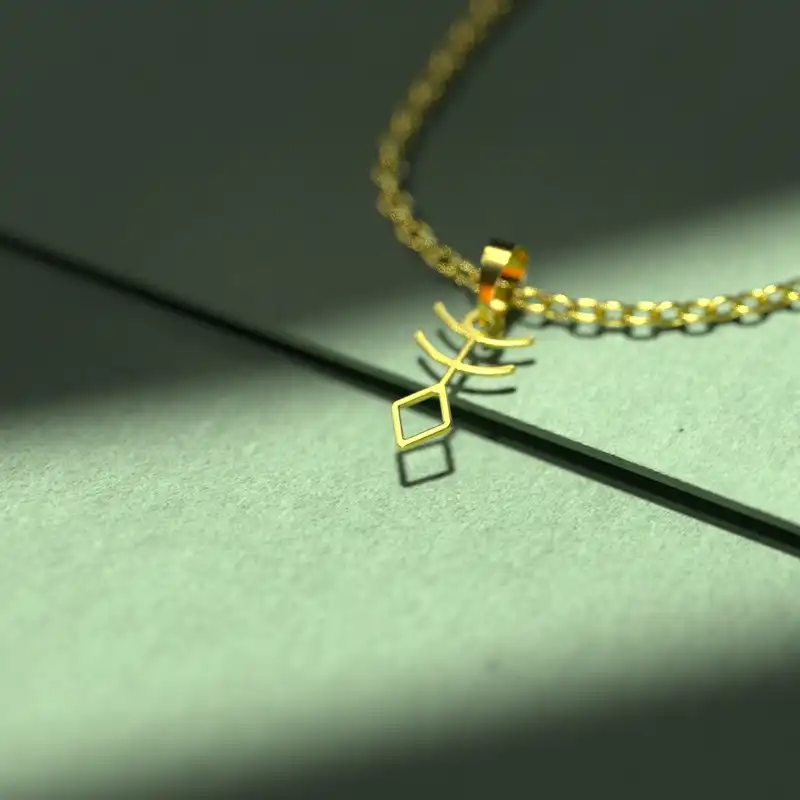 گردنبند طلا 18 عیار زنانه مدوپد مدل هندسی کد F3-1-1009