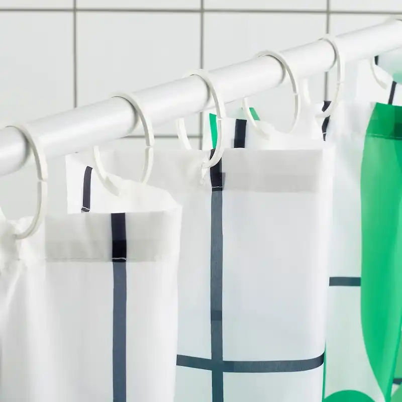 پرده حمام ایکیا مدل SNÖJONKVILL سایز 180x200 سانتی متر به همراه قلاب