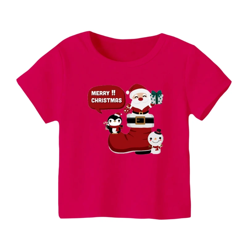 تی شرت آستین کوتاه بچگانه مدل پنگوئن کریسمس کد 3