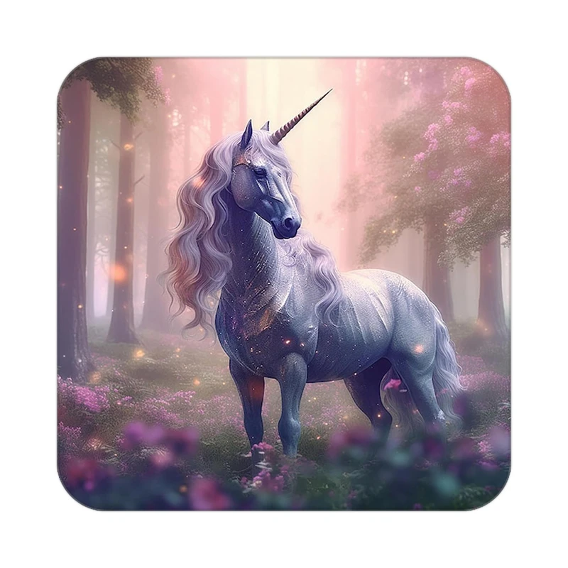 زیر لیوانی کاکتی طرح اسب تک شاخ و یونیکورن مدل mp31568