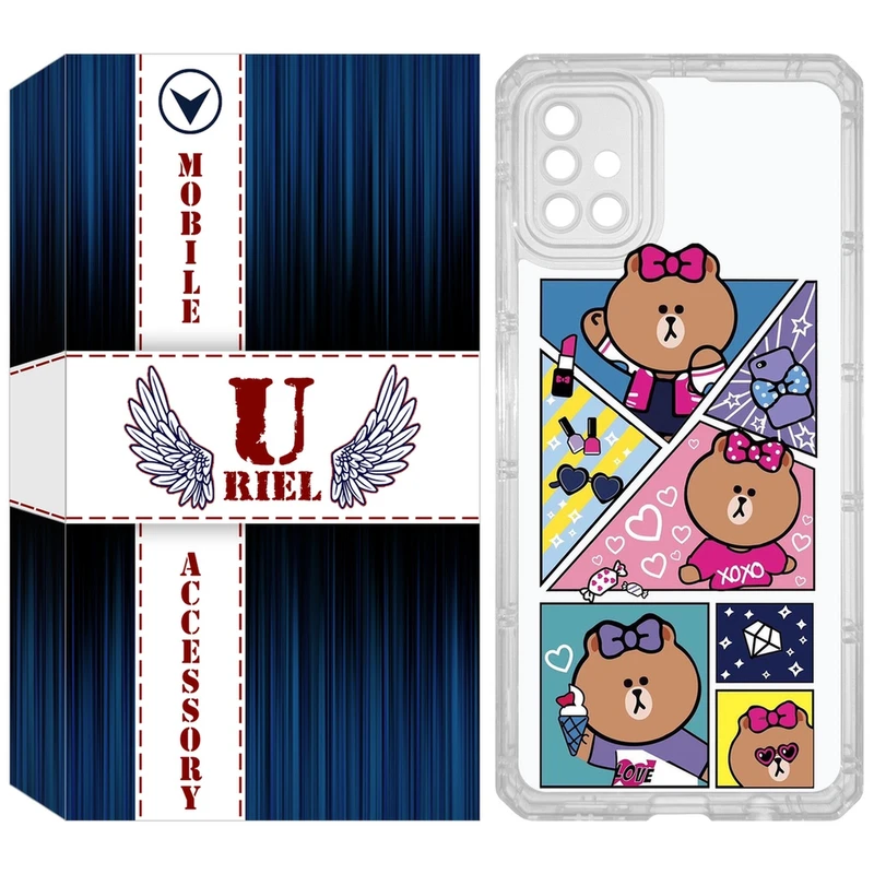 کاور یوریل مدل Clear کد 13 طرح Brown مناسب برای گوشی موبایل سامسونگ Galaxy A51