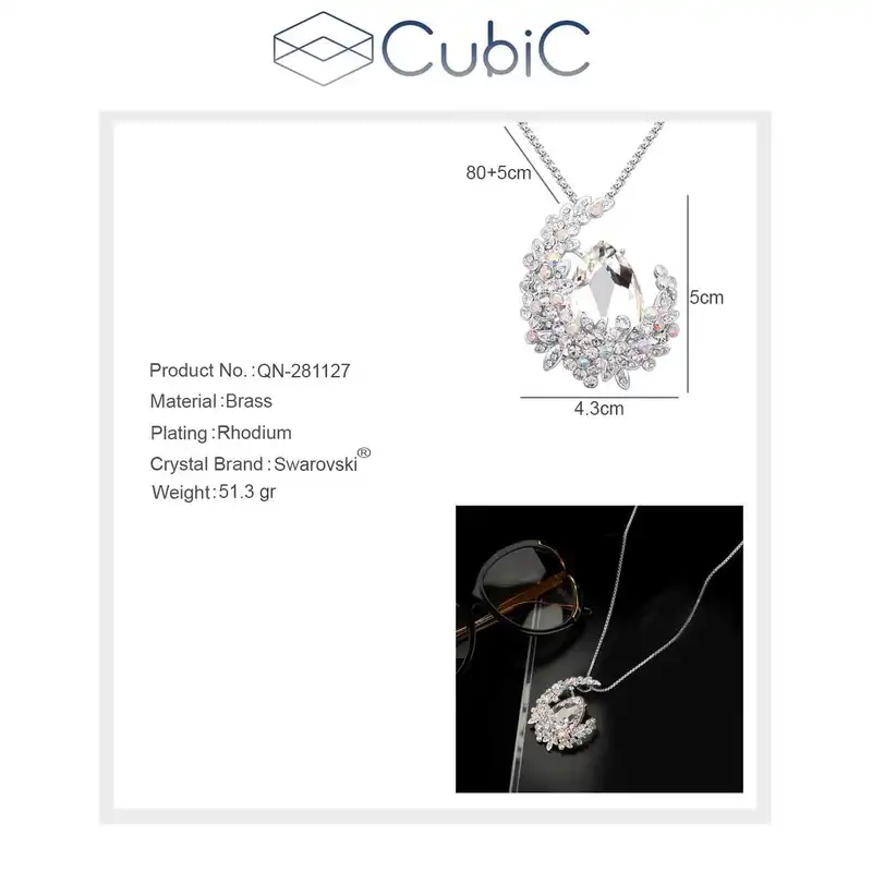 گردنبند زنانه کوبیک مدل QN-281127