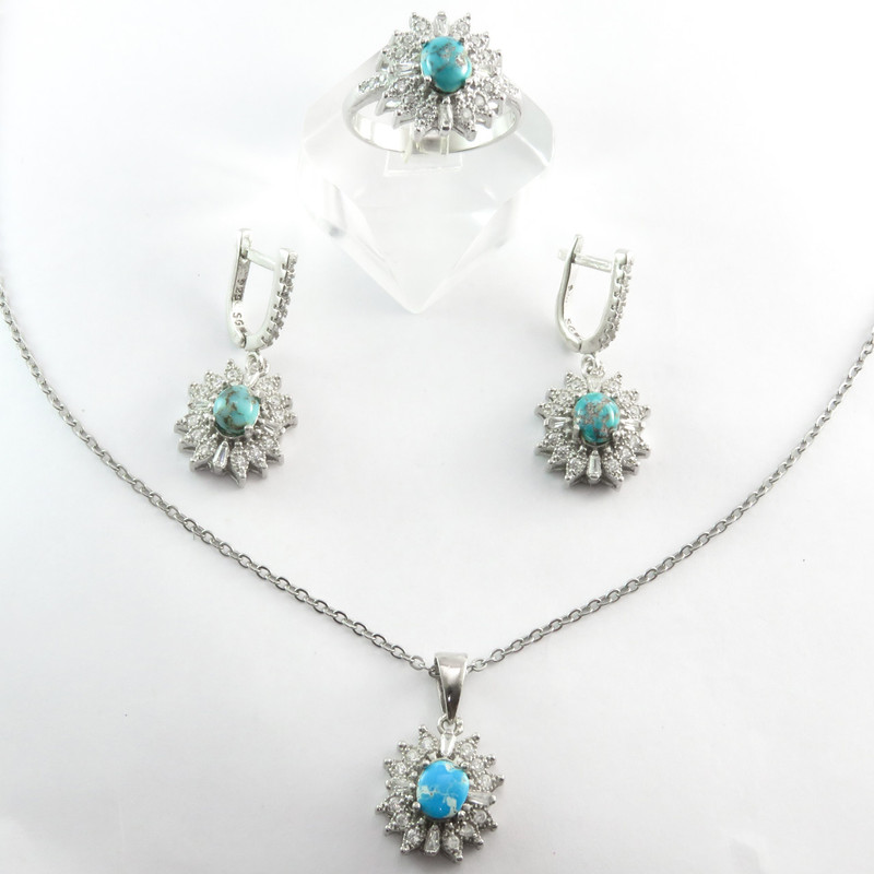 نیم ست نقره زنانه کد AV007 نیم ست نقره زنانه کد AV007