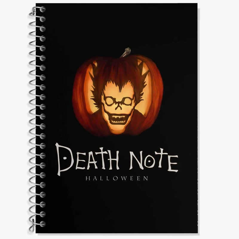 دفتر زبان 50 برگ خندالو مدل دو خط طرح ریوک انیمه دفترچه مرگ Death Note کد 11300