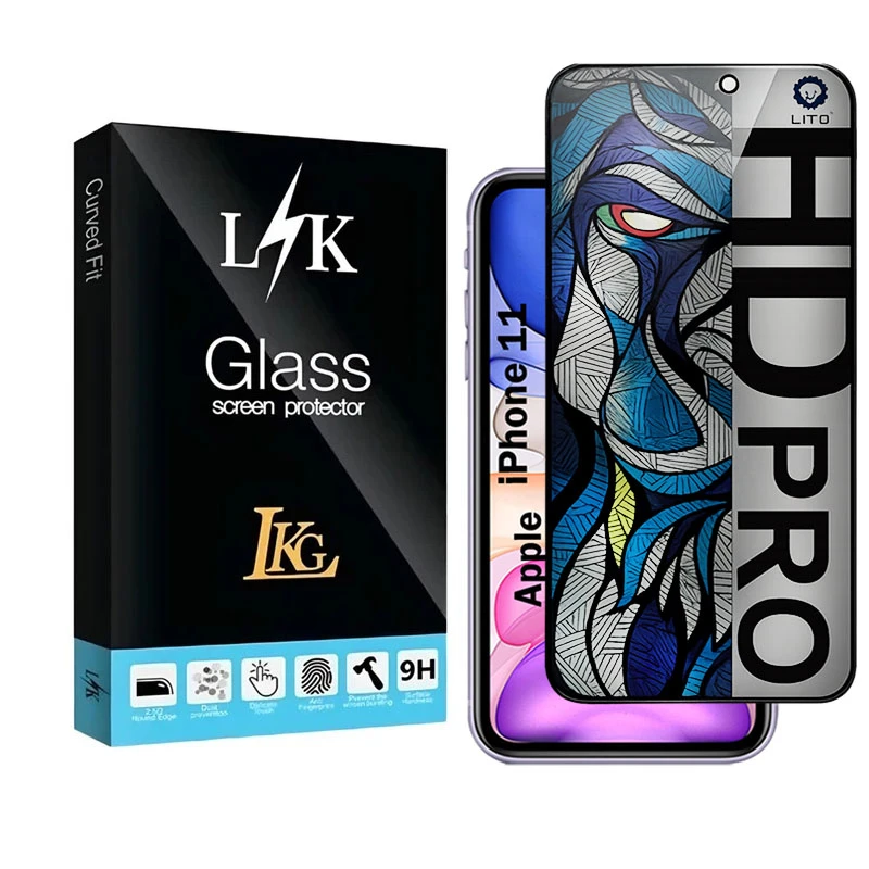 محافظ صفحه نمایش شیشه ای حریم شخصی ال کا جی مدل LIHD-LK مناسب برای گوشی موبایل اپل iPhone 11