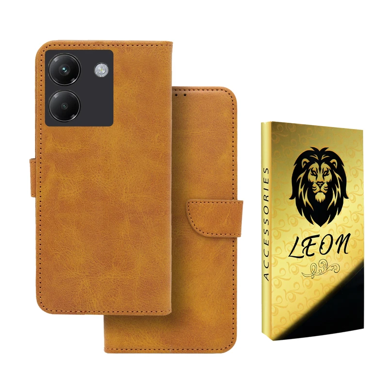 کیف کلاسوری لئون مدل Bors Oro مناسب برای گوشی موبایل شیائومی Poco M7 Pro