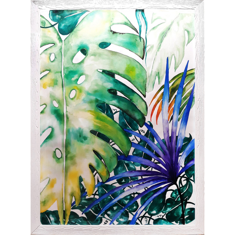  تابلو نقاشی آبرنگ طرح برگ انجیری کد 412