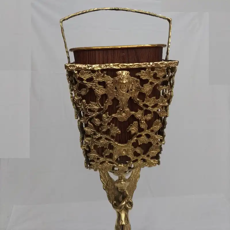 ست سطل و جای دستمال کاغذی برنجی مدل فرشته کد M_1030