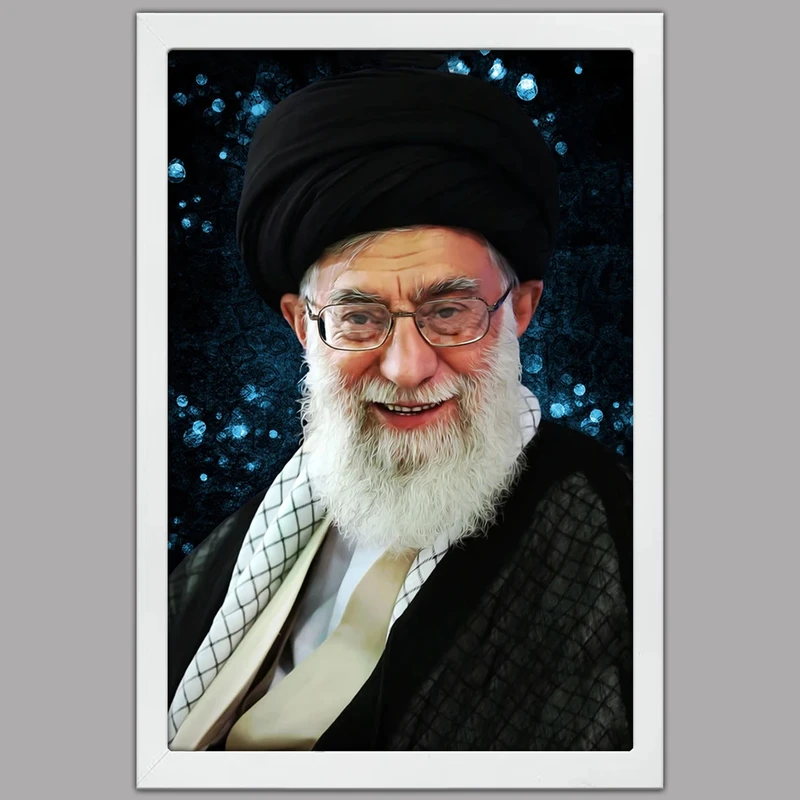 تابلو بکلیت طرح رهبر معظم آیت الله خامنه ای مدل W-po2027 فریم سفید