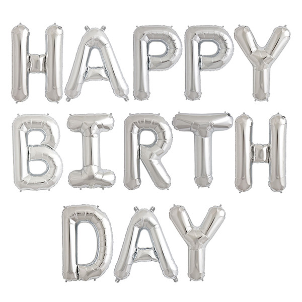 بادکنک فویلی سورتک مدل Happy BirthDay پلاس کد STF1010 بسته 13 عددی