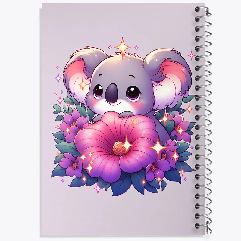 دفتر ژورنال نویسی 50 برگ خندالو مدل نقطه ای طرح راکون بامزه کد F8428