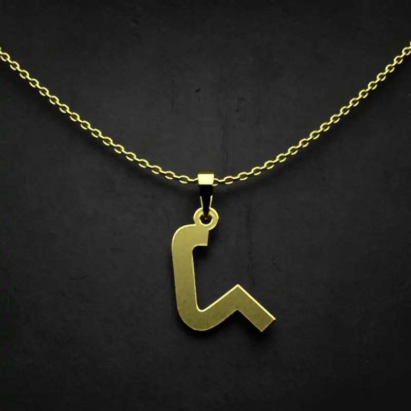 گردنبند طلا 18 عیار زنانه مدوپد مدل حرف ک کد I3-1-1453