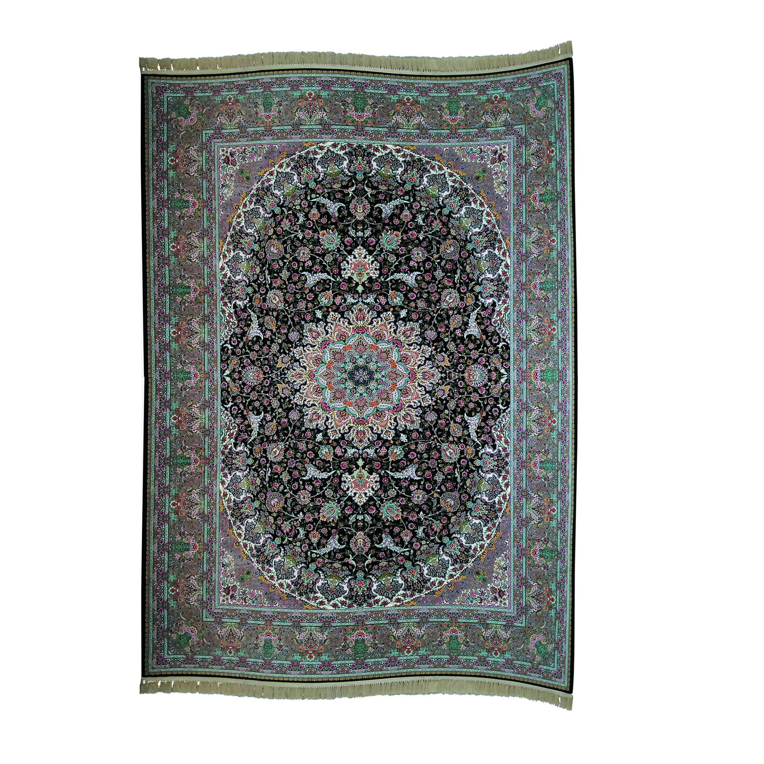 فرش ماشینی مدل M10277 زمینه سورمه ای