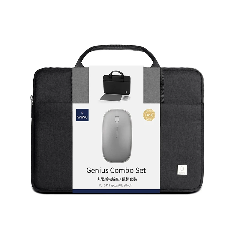 کیف لپ تاپ ویوو مدل wiwu Genius COMBO SET Laptop BAG مناسب برای لپ تاپ 14.1 تا 15.6 اینچی به همراه ماوس