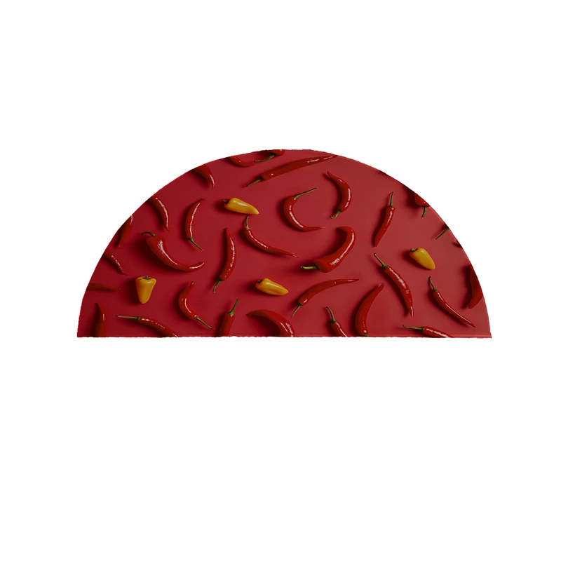 پادری مدل نیم دایره طرح فلفل کد 8530 سایز 90×45 سانتی متر