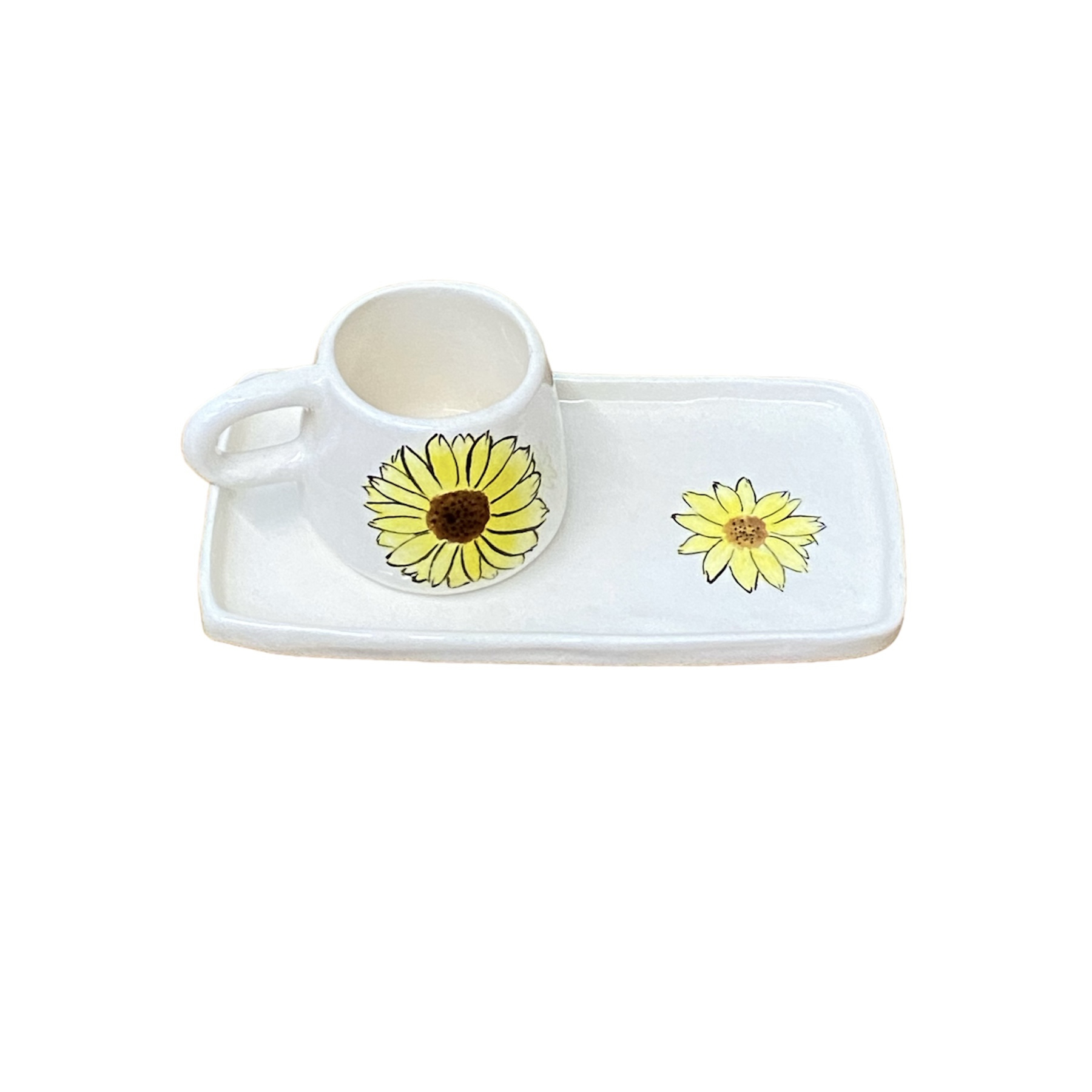 فنجان و نعلبکی سرامیکی مدل آفتاب گردون