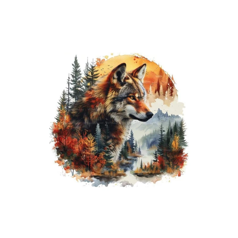 استیکر پارچه و لباس پاد آفرین مدل گرگ کد 574