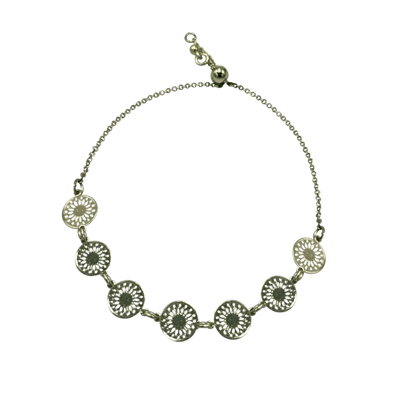 دستبند زنجیری زنانه تاش مدل سکه ای کراواتی