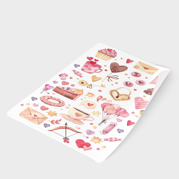 برچسب مدل برش نخورده طرح اسکرپ بوک کاپ کیک