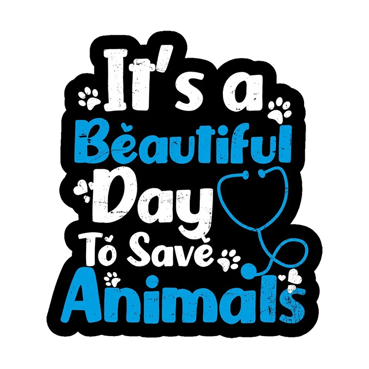 استیکر پارچه و لباس پاد آفرین مدل دامپزشک پت شاپ حامی حیوانات کد S2443