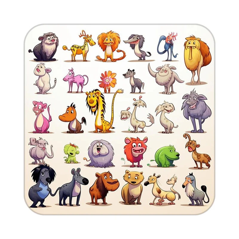 زیر لیوانی کاکتی طرح حیوانات کارتونی مدل mp27718