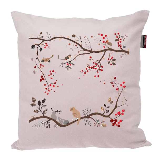 کوسن مدل پرندگان روی شاخه درخت کد 430