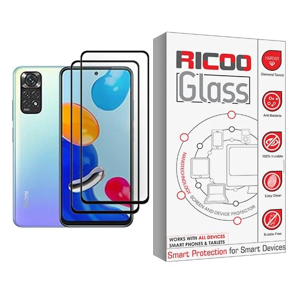 محافظ صفحه نمایش ریکو مدل Ricoo Glass MIX002 مناسب برای گوشی موبایل شیائومی Redmi Note 11 بسته دو عددی