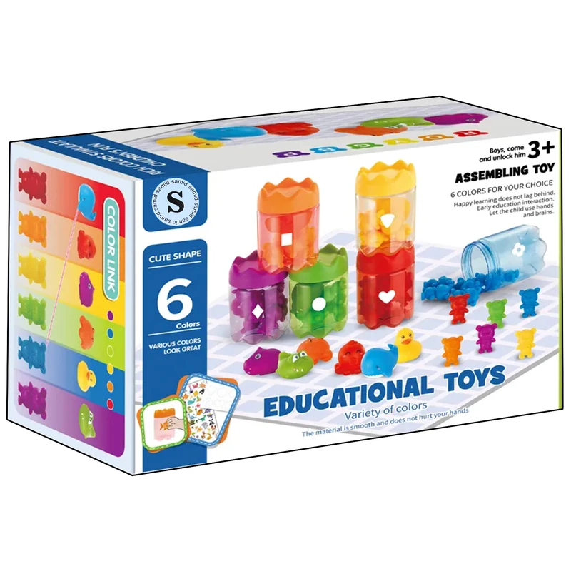 بازی آموزشی سمید مدل یادگیری رنگ ها و ساخت اشکال طرح حیوانات جنگل