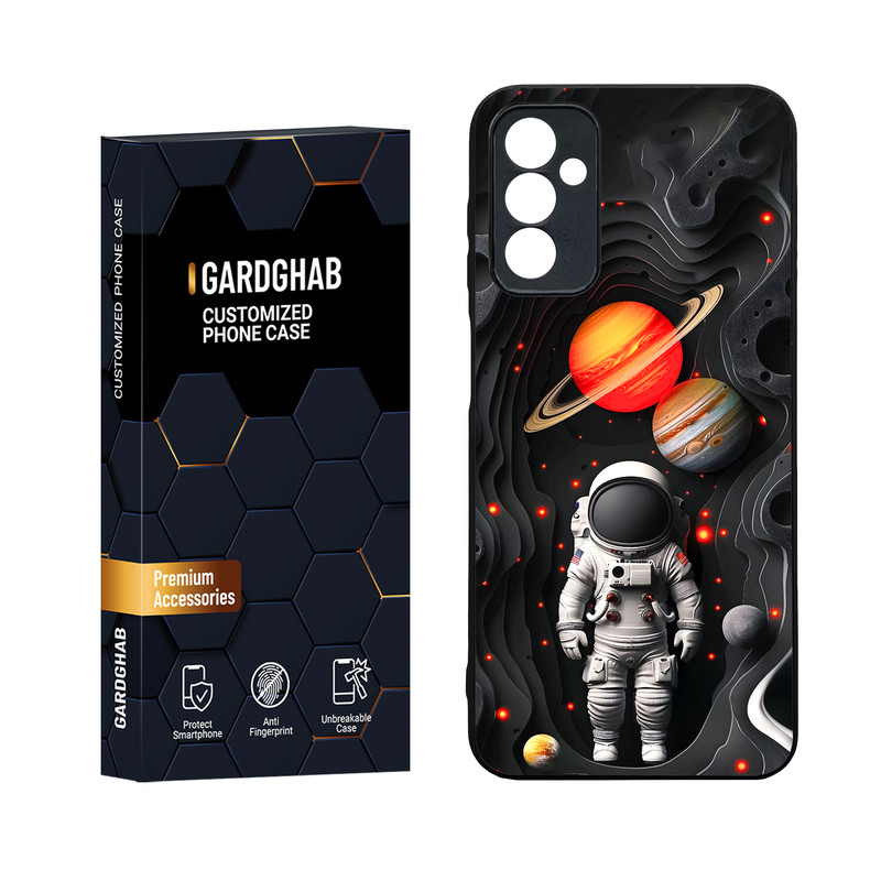 کاور گارد قاب مدل دورژله ای پشت گلس کهکشان مناسب برای گوشی موبایل سامسونگ Galaxy M13 4G