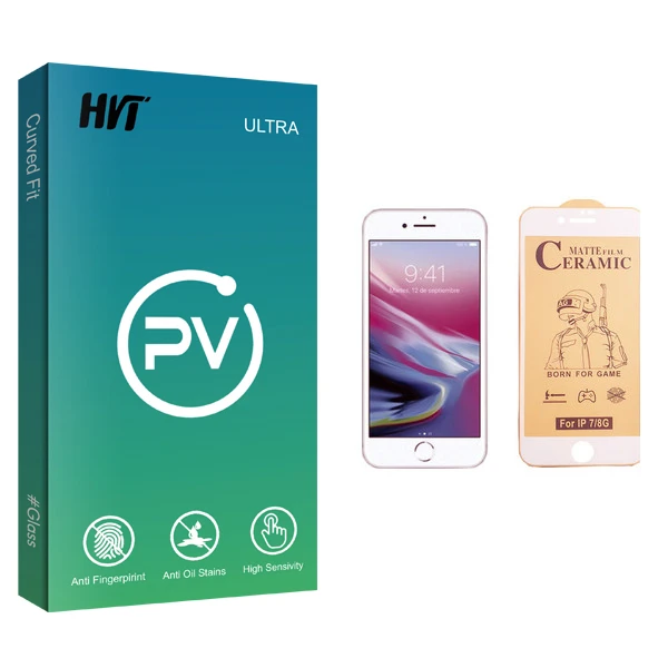 محافظ صفحه نمایش سرامیکی اچ وی تی مدل PV glass مناسب برای گوشی موبایل اپل iPhone 8