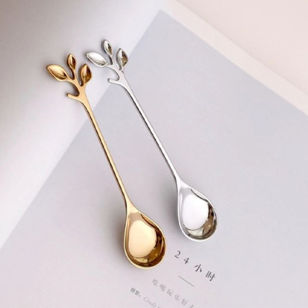 قاشق چای خوری مدل گلبرگ بسته دو عددی
